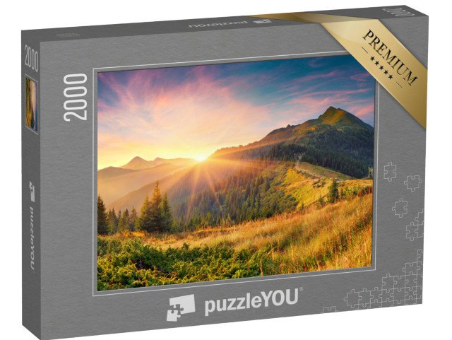 puzzle 2000 dílků „Dechberoucí východ slunce v Karpatech“