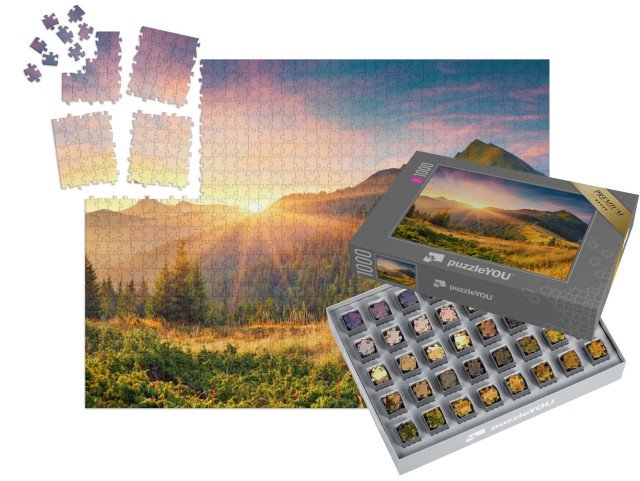 SMART SORTED® | Puzzle 1000 dílků „Dechberoucí východ slunce v Karpatech“