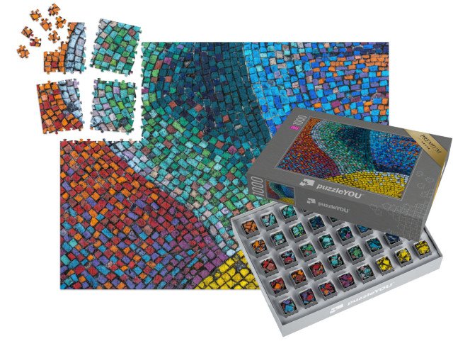 SMART SORTED® | Puzzle 1000 dílků „Detail krásné abstraktní keramické mozaikové dekorace“