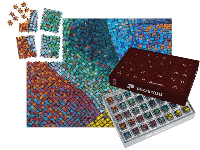 Adventní kalendář „Detail krásné abstraktní keramické mozaikové dekorace“