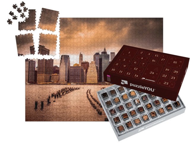 Adventní kalendář „Dolní Manhattan za řekou East River, USA“