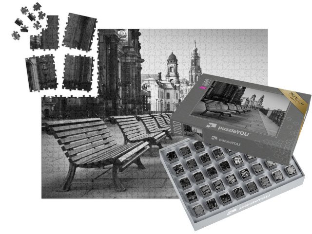 SMART SORTED® | Puzzle 1000 dílků „Drážďanská říční promenáda, Drážďany“