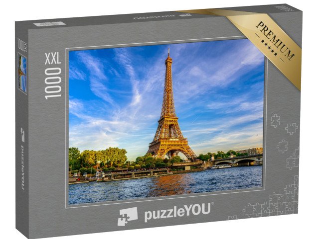 puzzle 1000 dílků XXL „Eiffelova věž a řeka Seina při západu slunce v Paříži, Francie“