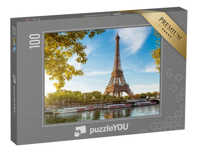 puzzle 100 dílků „Eiffelova věž a Saine, Paříž, Francie“