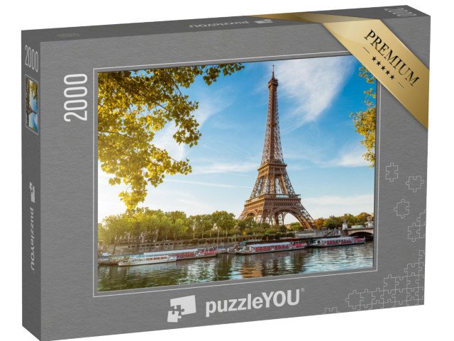 puzzle 2000 dílků „Eiffelova věž a Saine, Paříž, Francie“