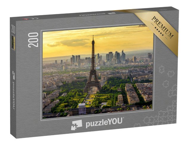 puzzle 200 dílků „Eiffelova věž při západu slunce, Paříž, Francie“