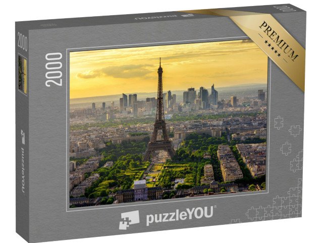 puzzle 2000 dílků „Eiffelova věž při západu slunce, Paříž, Francie“