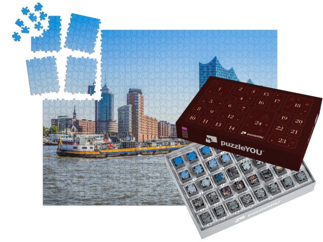 Adventní kalendář „Elfi, Elbphilharmonie v Hamburku, Německo“