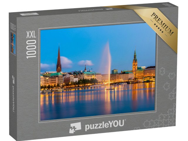 puzzle 1000 dílků XXL „Hamburk za soumraku, Německo“