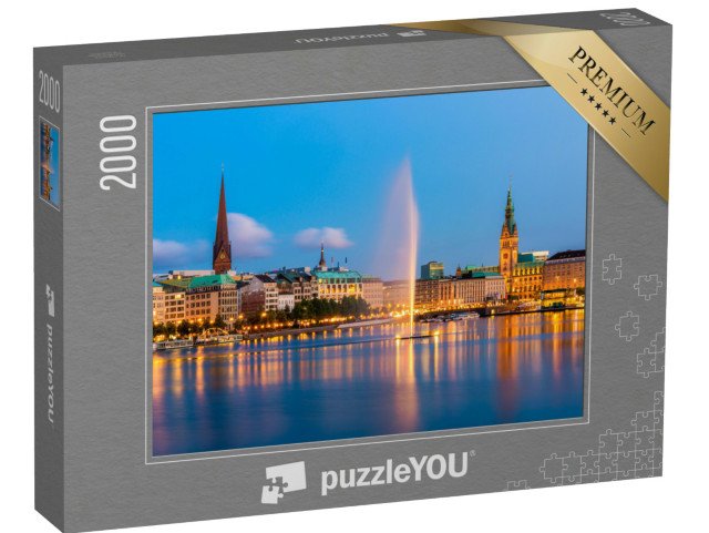 puzzle 2000 dílků „Hamburk za soumraku, Německo“