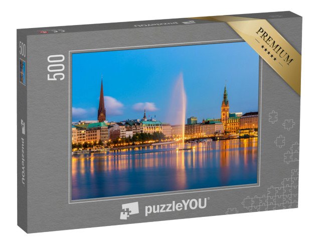 puzzle 500 dílků „Hamburk za soumraku, Německo“