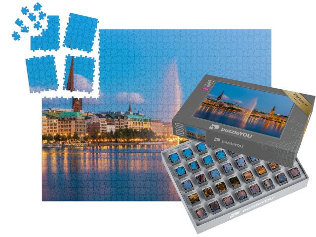 SMART SORTED® | Puzzle 1000 dílků „Hamburk za soumraku, Německo“