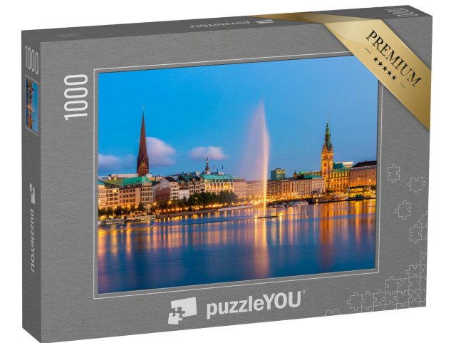 puzzle „Hamburk za soumraku, Německo“
