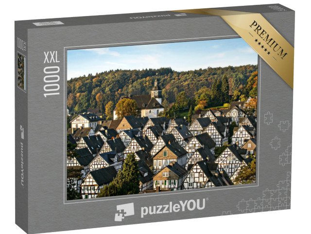 puzzle 1000 dílků XXL „Historické hrázděné domy ve Freudenbergu, Německo“