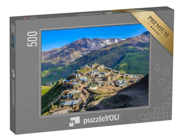 puzzle 500 dílků „Horská vesnice Xinaliq na Vysokém Kavkaze, Ázerbájdžán“
