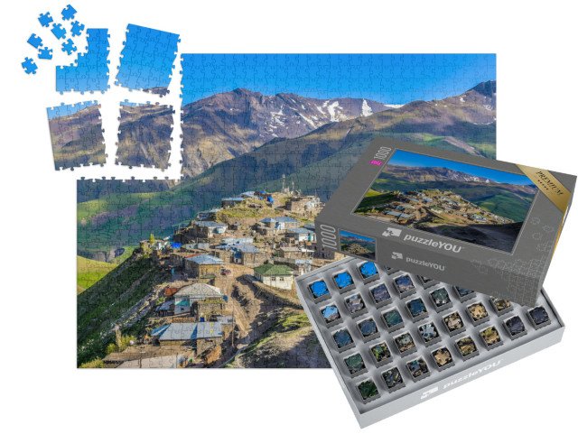 SMART SORTED® | Puzzle 1000 dílků „Horská vesnice Xinaliq na Vysokém Kavkaze, Ázerbájdžán“