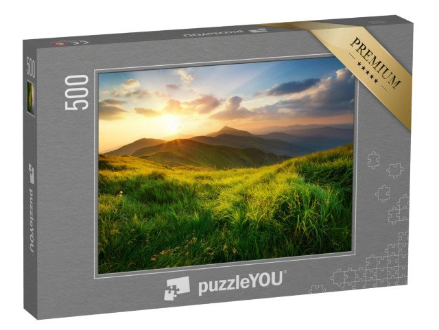 puzzle 500 dílků „Horské údolí při východu slunce“