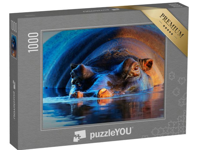 puzzle 1000 dílků „Hroch zblízka v Krugerově národním parku“