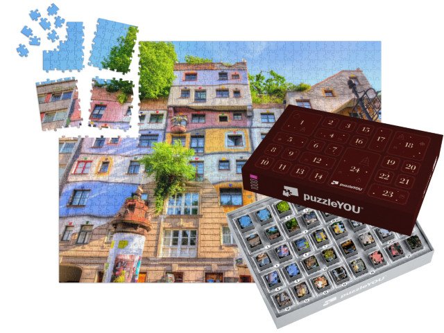 Adventní kalendář „Hundertwasserův dům, Vídeň, Rakousko“