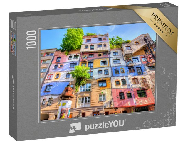 puzzle 1000 dílků „Hundertwasserův dům, Vídeň, Rakousko“