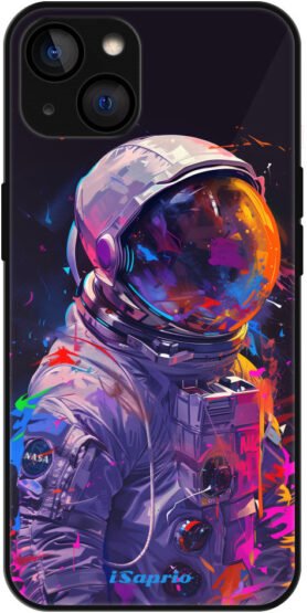 iSaprio Lesklé pouzdro Neon Astronaut - iPhone 13