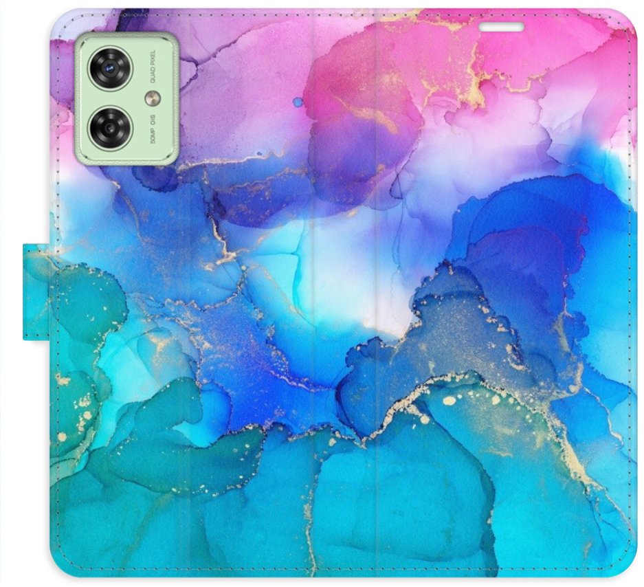 iSaprio Flip pouzdro BluePink Paint pro Motorola Moto G54 5G / G54 5G Power Edition