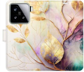 iSaprio Flip pouzdro Gold Leaves 02 pro Xiaomi 15