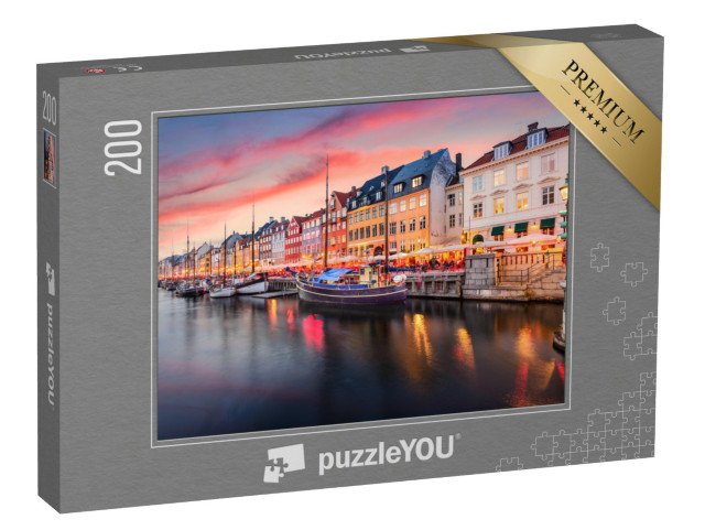 puzzle 200 dílků „Kanál Nyhavn v Kodani, Dánsko“