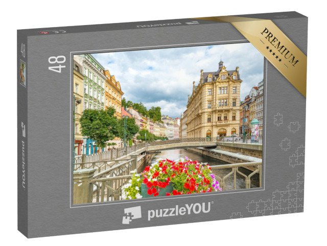 puzzle 48 dílků „Karlovy Vary: světoznámé město s minerálními prameny“