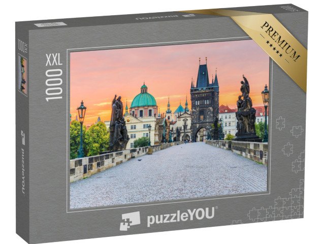 puzzle 1000 dílků XXL „Karlův most a Staroměstská věž při východu slunce, Praha, Česká republika“