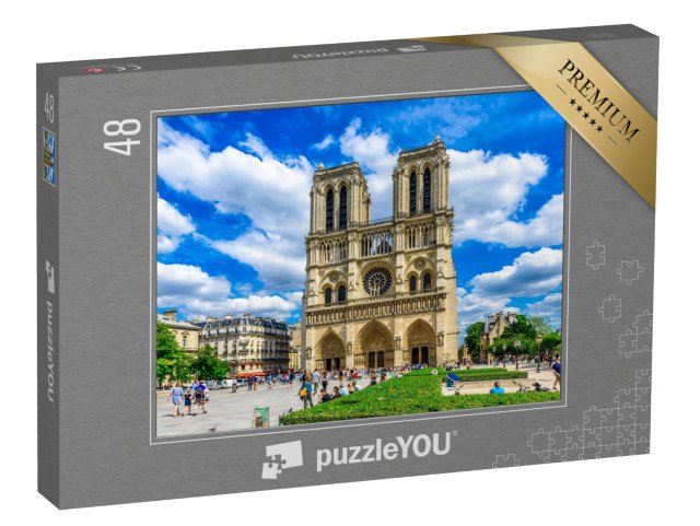 puzzle 48 dílků „Katedrála Notre Dame de Paris v Paříži, Francie“