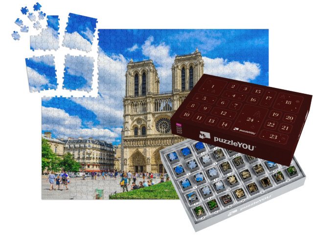 Adventní kalendář „Katedrála Notre Dame de Paris v Paříži, Francie“