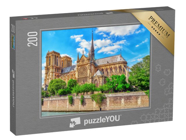puzzle 200 dílků „Katedrála Notre Dame od Seiny, Paříž, Francie“