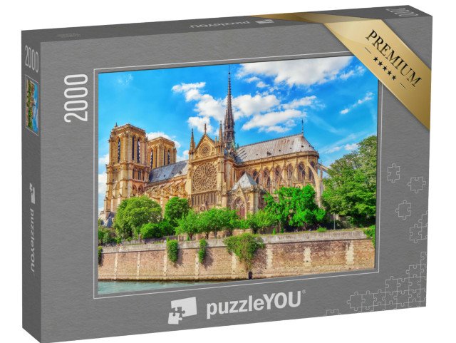 puzzle 2000 dílků „Katedrála Notre Dame od Seiny, Paříž, Francie“