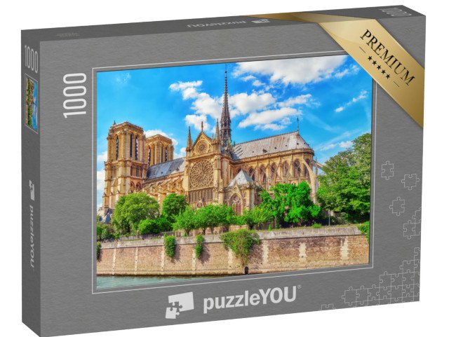 puzzle 1000 dílků „Katedrála Notre Dame od Seiny, Paříž, Francie“