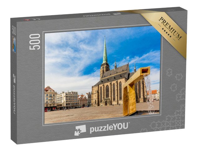puzzle 500 dílků „Katedrála sv. Bartoloměje na náměstí v Plzni, Česká republika“