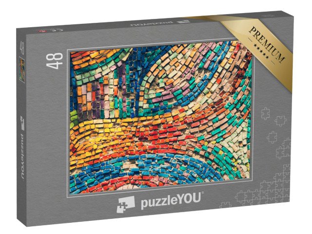puzzle 48 dílků „Keramická mozaika v různých barvách, zdobená budova“
