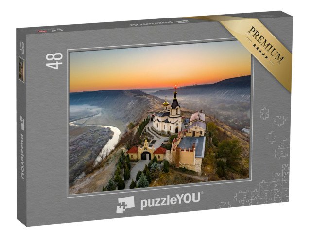 puzzle 48 dílků „Klášter Orhei při východu slunce, Moldavsko“