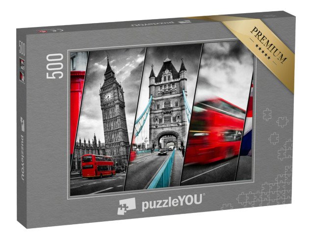 puzzle 500 dílků „Koláž slavných londýnských památek“