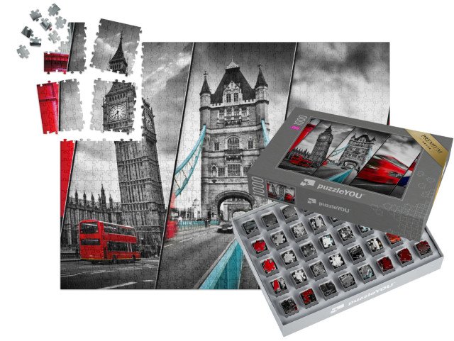 SMART SORTED® | Puzzle 1000 dílků „Koláž slavných londýnských památek“
