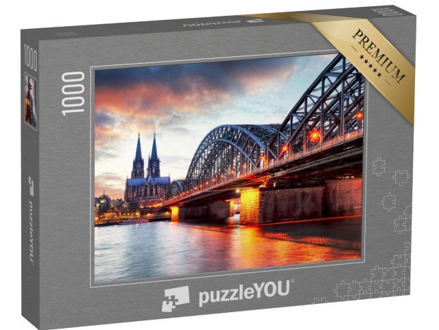puzzle 1000 dílků „Kolínská katedrála a Hohenzollernský most, Německo“