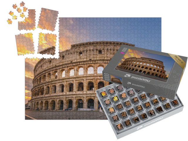 SMART SORTED® | Puzzle 1000 dílků „Koloseum při východu slunce, Řím, Itálie“