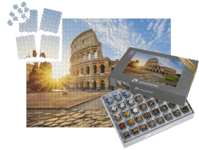 SMART SORTED® | Puzzle 1000 dílků „Koloseum v ranním slunci, Řím, Itálie“