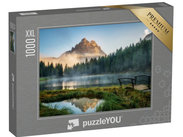 puzzle 1000 dílků XXL „Krajina Antorno s jezerem a horskými vrcholy, Dolomity, Itálie“