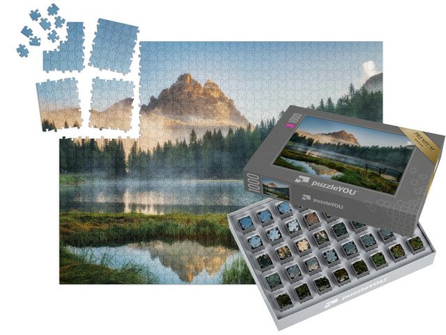 SMART SORTED® | Puzzle 1000 dílků „Krajina Antorno s jezerem a horskými vrcholy, Dolomity, Itálie“