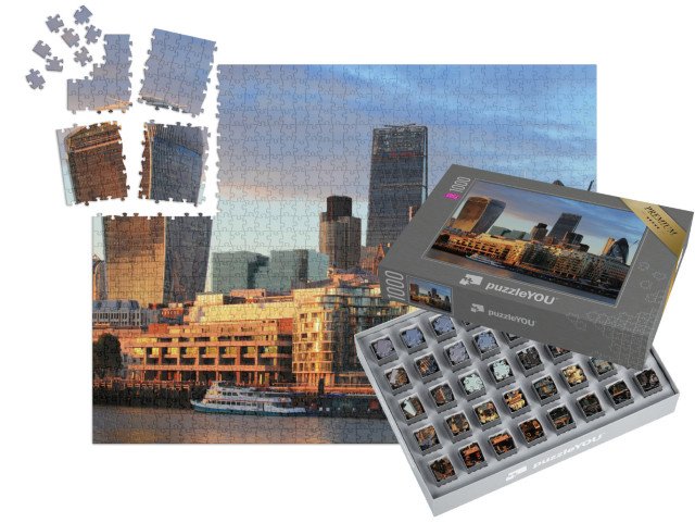 SMART SORTED® | Puzzle 1000 dílků „Krajina Londýna za soumraku, Anglie“