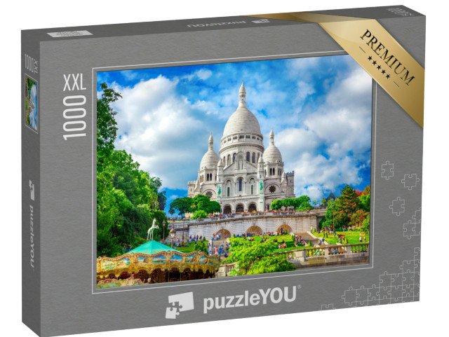 puzzle 1000 dílků XXL „Krásná bazilika Sacre Coeur, Montmartre, Paříž, Francie“