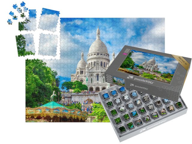 SMART SORTED® | Puzzle 1000 dílků „Krásná bazilika Sacre Coeur, Montmartre, Paříž, Francie“