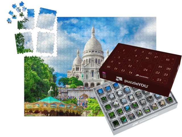 Adventní kalendář „Krásná bazilika Sacre Coeur, Montmartre, Paříž, Francie“