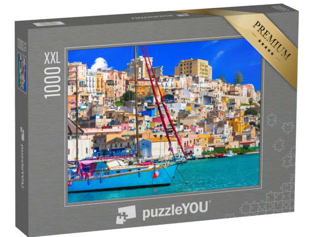 puzzle 1000 dílků XXL „Krásné pobřežní město Sciacca na jihu Sicílie, Itálie“